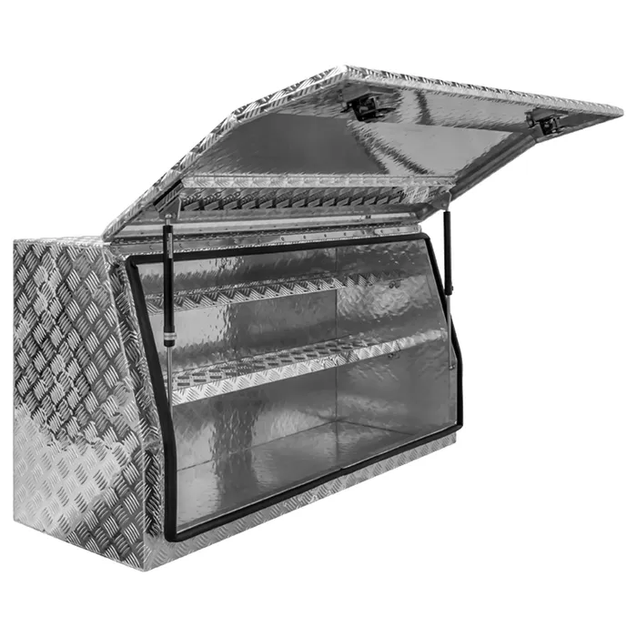 Aluminium Chequer Plate Ute Toolbox - 1400x500x700mm