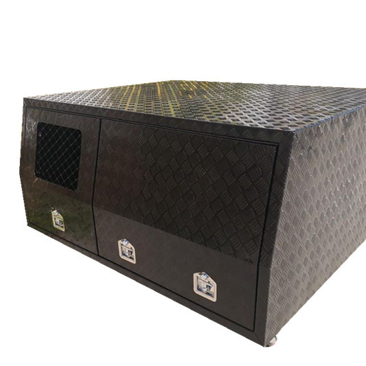 1800mm Checker plate of Ute Canopy with Dog box in Black color 