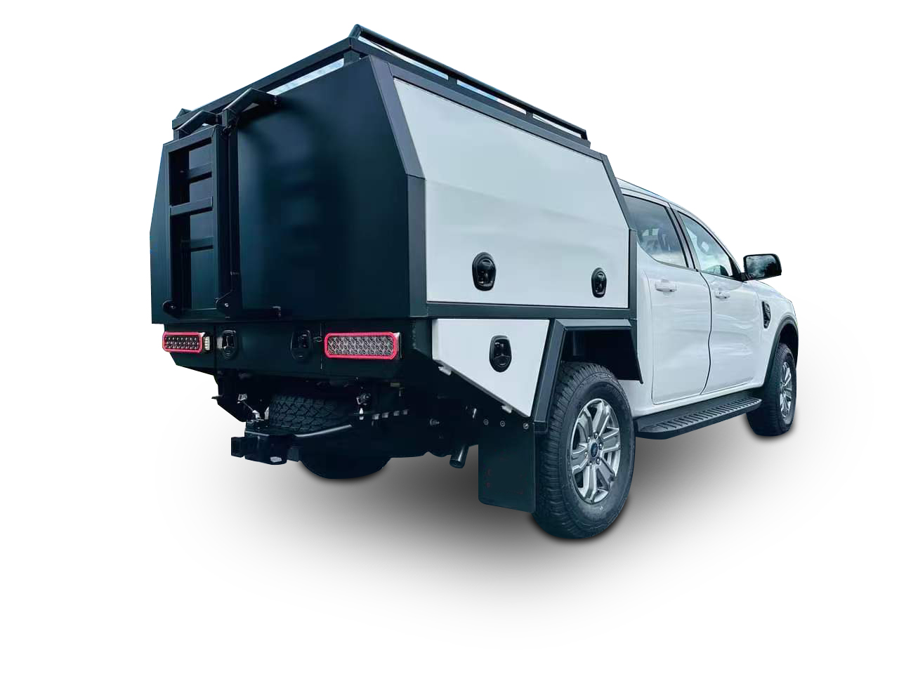 1800mm Service Body with under tray toolbox and mud guards, trundle drawer 