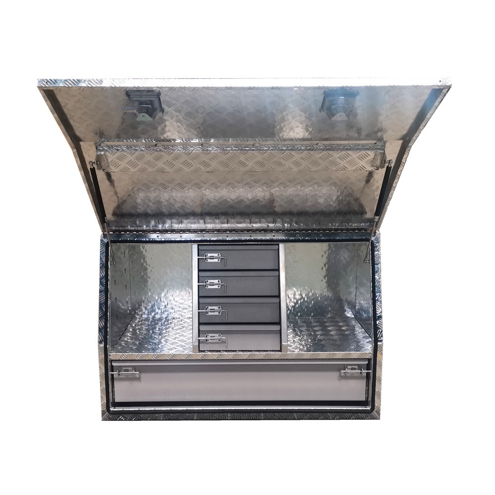 1500mm Full Open Checker plate of Toolbox with 5 drawers