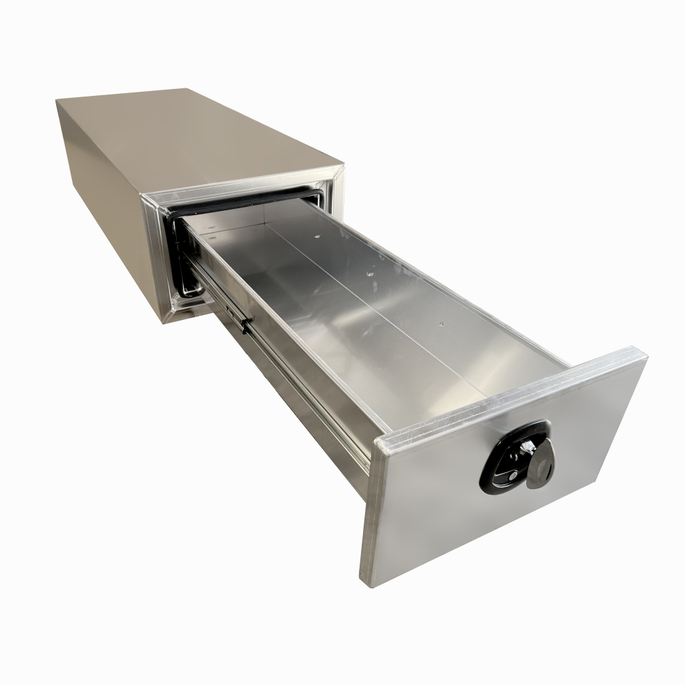 1400mm length Flat  Alloy 1 Drawer Unit for Ute Truck Tool box Canopy Caravan Toolbox in Raw color